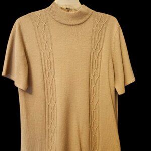 Studio Works Short Sleeve Zipper Back Sweater